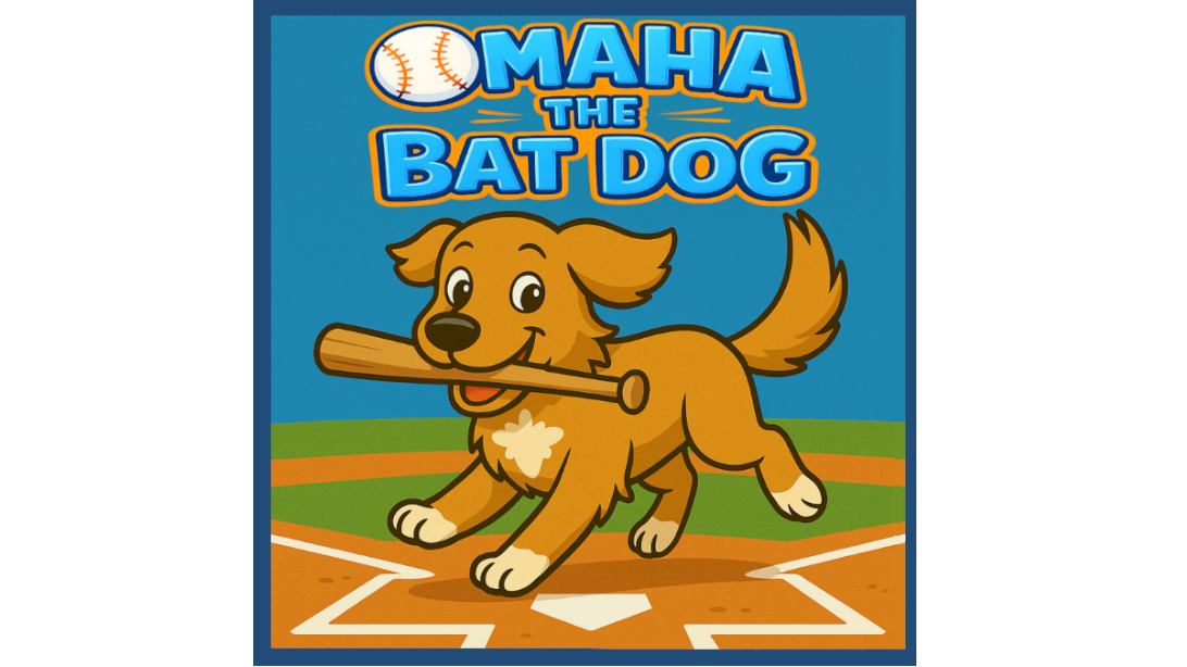 Omaha the Bat Dog Children's book front and back cover